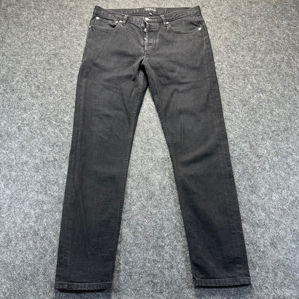 A.P.C. Mens Black Petit New Standard Slim Tapered Jeans 30